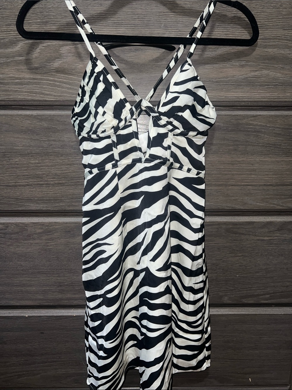 Zebra Print Mini Dress - Black & White